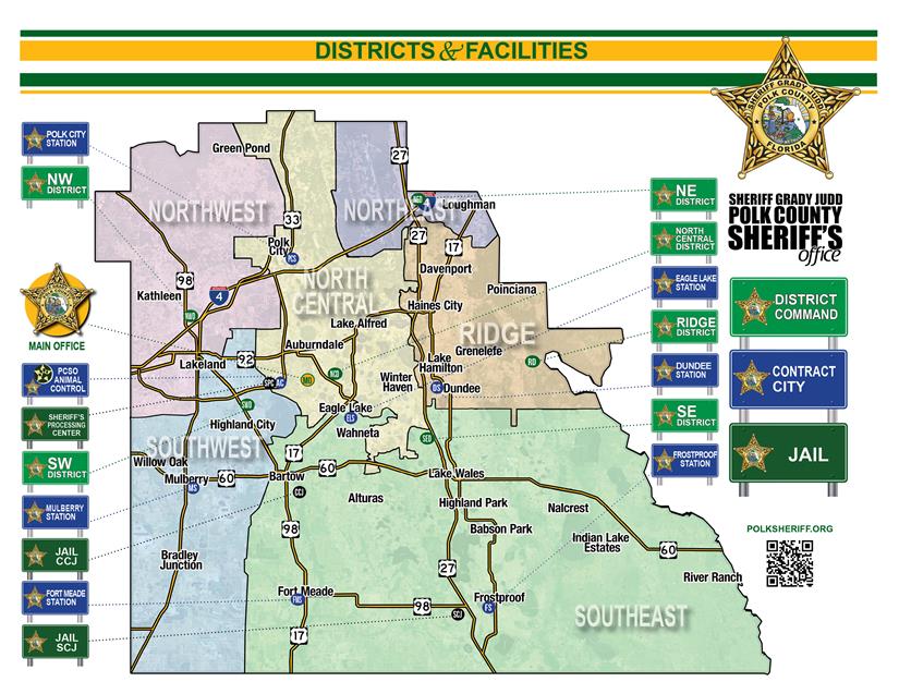 District Command and Facilities map